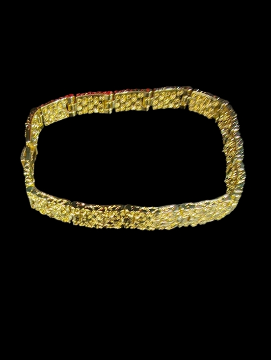 Jewelry - 14k Gold Plated Nugget Bracelet 8mm Wide